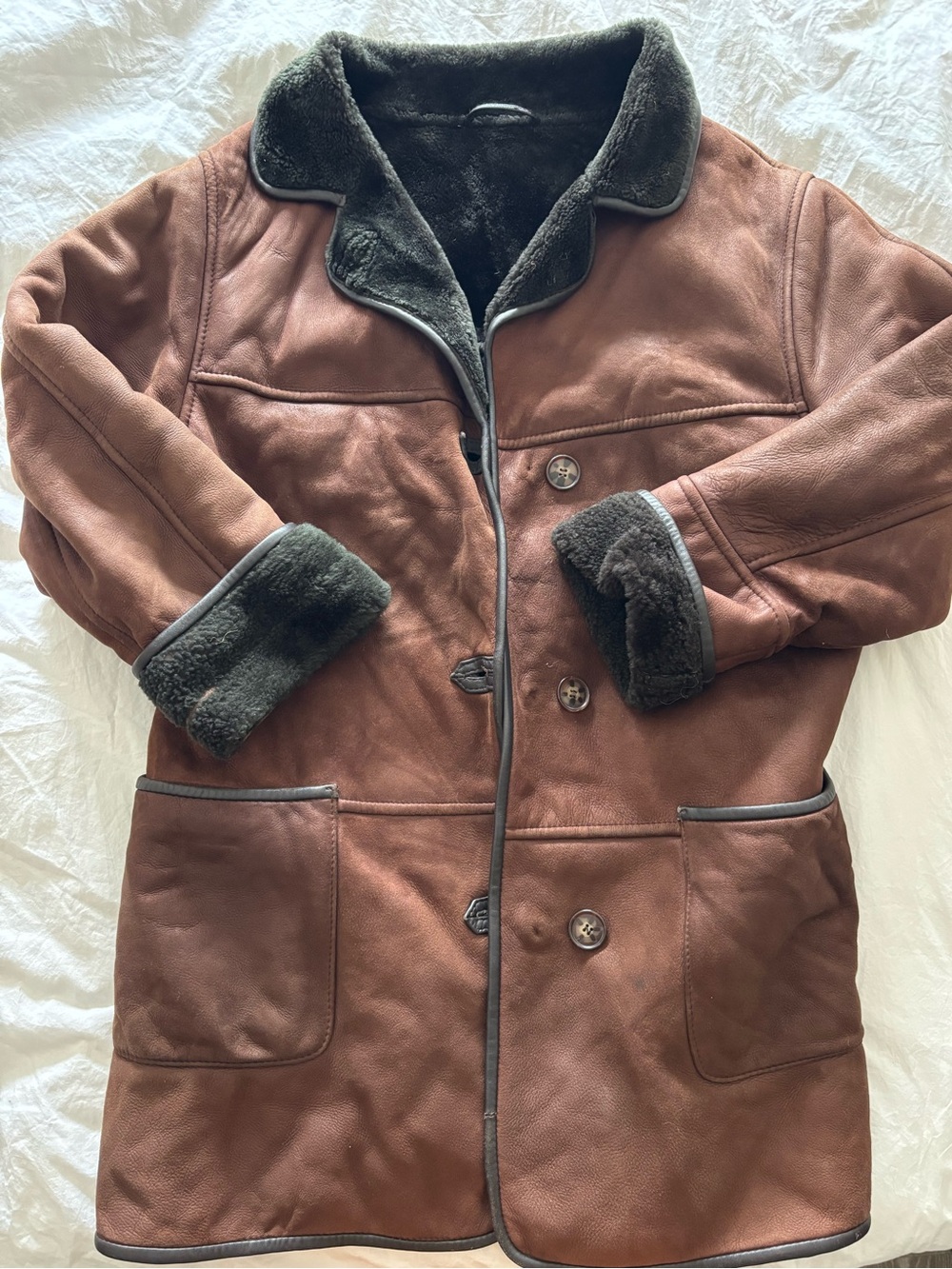 GENUINE BROWN SHEEPSKIN JACKET